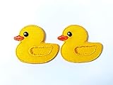TH Set of 2 Tiny. Mini Yellow Little Duck Cute Logo Cartoon Patch Embroidered Sew on Iron on Patch for Backpacks Jeans Clothing