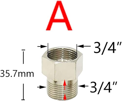 Miniatura 2 de Válvula de retención de rosca plateada de 34 pulgadas, conector de válvula de 1 vía roscado macho hembra de latón, adecuado para tanque de agua,
