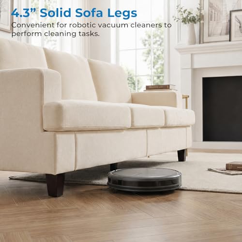 Image of Mjkone 2 Pieces Living Room Sofa Sets, 82 inch Width 3 Seater Sofas Couch and Chair Set, Sofas Couches Living Room Furniture Sets, Sectional Couch Set for Home Office, 3-Seat Sofa + Armchair, Beige