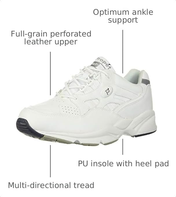 Image of Propet Womens Stability Walker Walking Walking Sneakers Shoes - White - Size 7 4E W