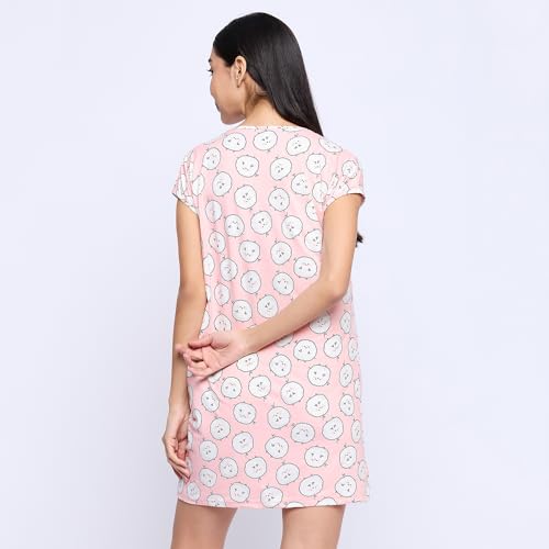 Image of CAMEY Printed Knee Length Nighty|Loungewear|Nightwear|Sleepwear|Home Wear Short Nighty for Women