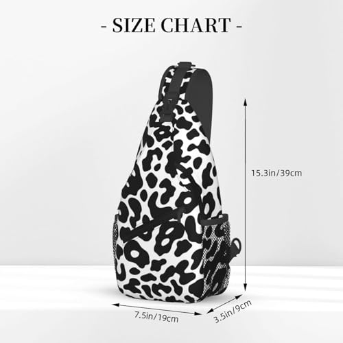 Bolso bandolera estampado leopardo blanco y negro miniatura 3