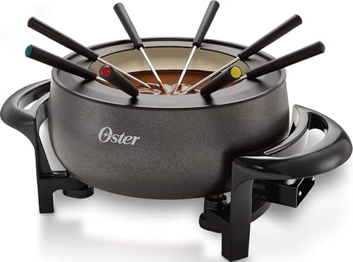 Oster Fondue Pot | Titanium Infused DuraCeramic Fondue Maker, Black FPSTFN7700W-TECO