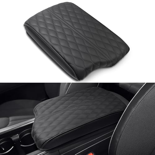 Asgohme Center Console Armrest Cover Compatible with Hyundai Palisade 2020-2025 Accessories Premium Leather Arm Rest Cover Pad Car Middle Console Cover (Black)