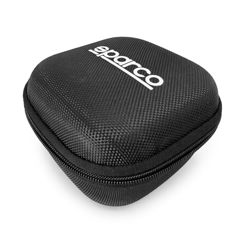 Sparco Funda Rígida para Baliza V16 Homologada DGT – Estuche Antigolpes Compacto para Monedas, Billetes y Cables – Protección contra Golpes, Polvo y Humedad – 10x8cm – Negro