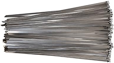 South Main Hardware 888110 100-Pack 14 inch Stainless Steel, 200-lb Test tainless Steel Cable Ties, 14-Inch, 100 Pieces