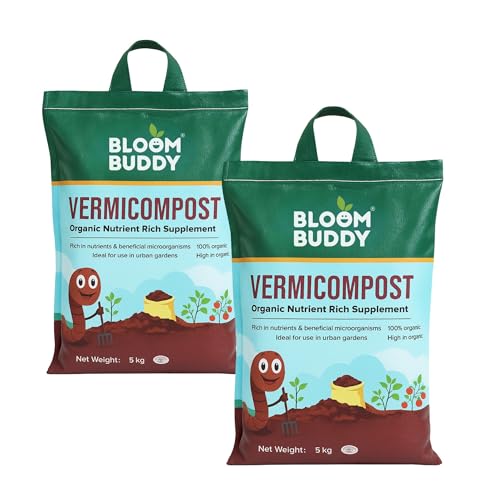 Image of BLOOMBUDDY Organic Vermicompost - 2x4.5 kg | Plant Fertilizer & Compost for Plants | Natural Manure for Home Gardening | Vermi Compost for Plants, Indoor Pots & Home Garden Use