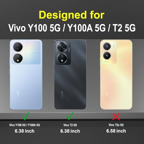 Image of Armor Vivo T2 5G / Y100 5G Defender Case | Rotating Ring Holder & Kickstand in-Built | Military Grade Armor | 360 Degree Protection Back Cover for Vivo T2 5G / Y100 5G (Black)