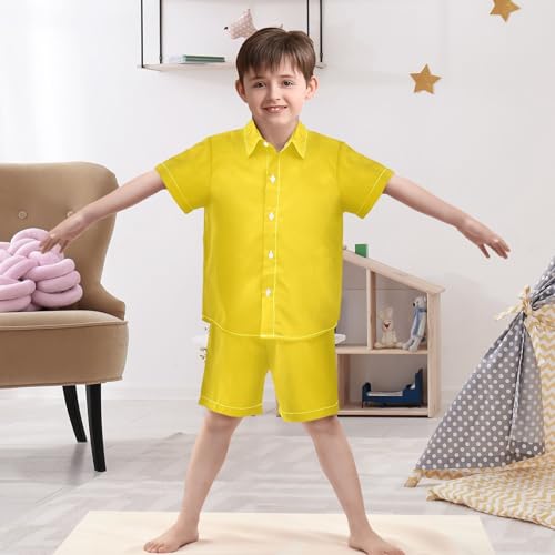 Image of 3T Toddler Boy Shorts Set Black Hawaiian Button Down Shirts Summer Outfits for Little Boy