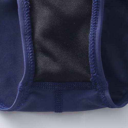 Image of Kids Girls Athletic Swimsuit One Piece Solid Swimwear for Practice and Competition in Black and Navy Bathing Suit