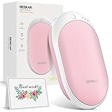 BESKAR Rechargeable Hand Warmer, Electric Hot Hand Heater with Max 12Hrs Warming Time, Double-Sided Heating, Portable Pocket Hand Warmer for Outdoor, Golf, Raynauds - Winter Gift for Women & Men