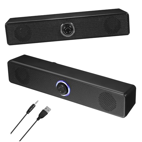 Barre de son filaire compacte E-350t noire pour ordinateur et TV