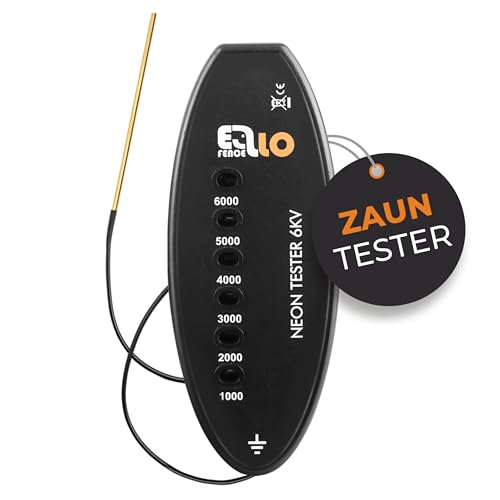 Ellofence LED Zaunprüfer - Praktischer Weidezauntester mit 6-fach LED-Anzeige - Weidezaun Prüfgerät ohne Batterie - Einfache Zaunkontrolle für Stromzaun - Robustes Elektrozaun Zubehör