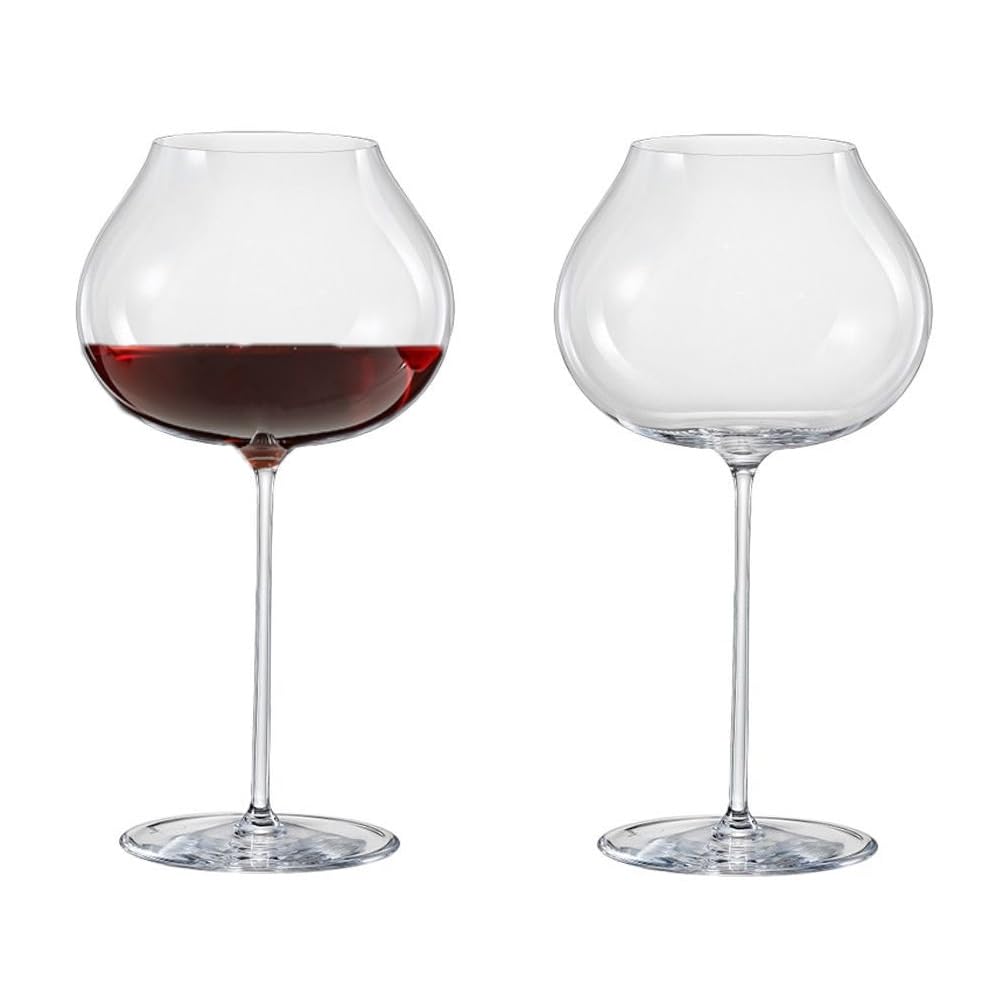 Verres à vin de 710 ml transparents avec pied long pour table élégante