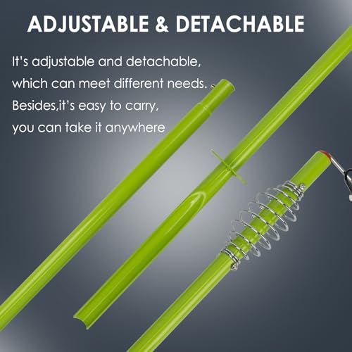 Tetherball Tennis&Tetherball Set,Tetherball Equipment with Pole for Backyard and Outdoor,with 6.7 Feet Adjustable Height Pole,2 Tennis Balls with Rope,2 Rackets,1 Tetherball with Rope,1 Hook,Fun Game - Thumbnail 6