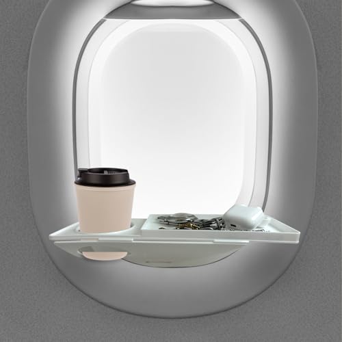 Airplane Window Organizer, Airplane Window Cup Holder, Long Flight Essential Accessories, Airline Seating Organization Station for Phone and Gadgets [Pending