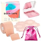 BLOOMORA Boob Tape – Remonte Seins Adhésif Invisible – Bande Poitrine Effet Push-Up ...