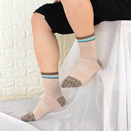 HBJWOV Striped Crew Sock Boys Business Casual Socks Comfortable 5 Pairs Harajuku Socks Men's Cotton4