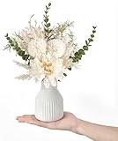 Mkono Artificial Flowers in Ceramic Vase Fake Plants for Home Decor Silk Flower Arrangements Indoor Dining Coffee Table Decor for Living Room Wedding Party Decoration - Image 5