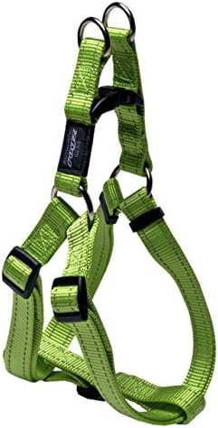 Reflective Adjustable Dog Step in Harness for Extra Large Dogs; Matching Collar and Leash Available, Green