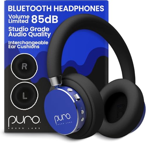 Puro Sound Labs Kids Wireless Headphones – Volume-Limiting 85dB, Built-In Mic, Studio-Grade Sound,
