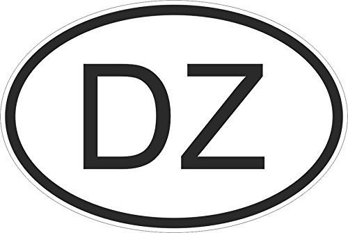 Akachafactory Autocollant Sticker Drapeau Oval Code Pays Voiture Moto Algerie algerien dz