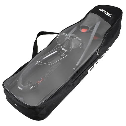 Set de Buceo Seac Motus Fin, Máscara y Snorkel Negro Talla 9.5-10 para Adultos miniatura 2