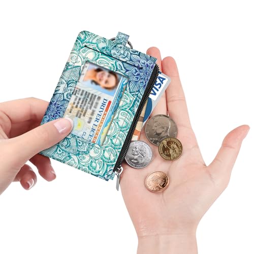 Image of Fintie Zip ID Case Card Holder, Slim Coin Purse Wallet RFID Blocking Change Pouch with Key Chain, Assorted /Multicolor, Small, Zip Id Case