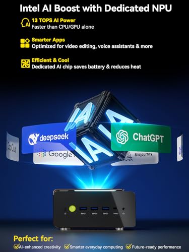 Image of GMKtec EVO-T1 Mini PC AI Ultra 9 285H (up to 5.4GHz) 64GB DDR5 (32GB*2) 2TB PCIe 4.0 SSD Gaming Mini Computer, 3X M.2 Expansion Slots, Oculink, Quad Screen 8K Display