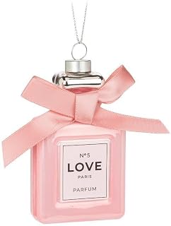 Abbott Collection Perfume Bottle Ornament, 3-Inch, Glass, Pink