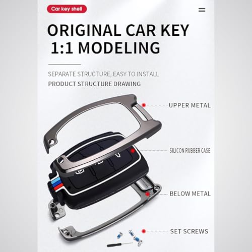 Image of TechSrmaji Metal Key Cover Compatible with Mahindra Scorpio N | 3XO | Thar Roxx 3| XUV 300 | 700 | Bolero | TUV 300 3 Button Flip Metal Silicone Key Cover Mahindra Car