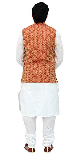 Image of Men's Silk Kurta Pyjama With Waistcoat