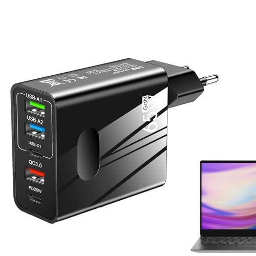 Enchufe de carga tipo C | Bloque de cargador de viaje de 65 W, carga rápida con múltiples puertos - Adaptador de corriente 3,1 A, cargador de viaje para tabletas, dispositivos fotográficos, consolas