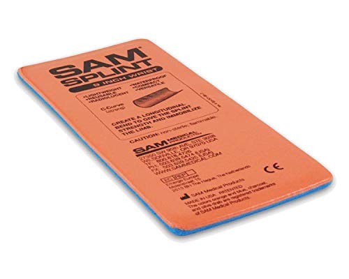 SAM Splint 9" Flatfold for Wrist, Orange/Blue