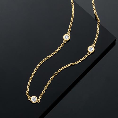 Ross-Simons 0.50 ct. t.w. Lab-Grown Diamond Station Necklace in 18kt Gold Over Sterling2
