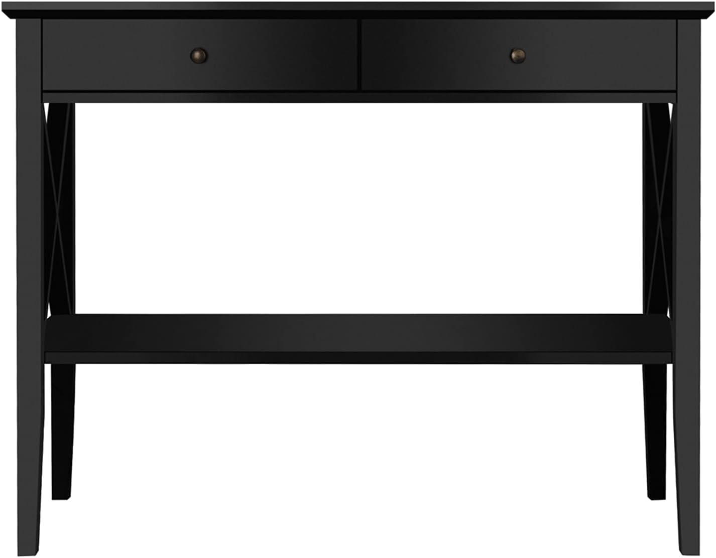 ChooChoo Oxford Console Table with 2 Drawers, Sofa Table Narrow for Entryway, Black : Home & Kitchen