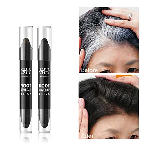 Gowwim Root Touch up, Instantly Gray Hair Cover up Hairline Powder for Women & Men Waterproof and Sweatproof Root Cover up Long-Lasting for Thinning & Loss Hair ( Black, 0.13oz / 3.8g)