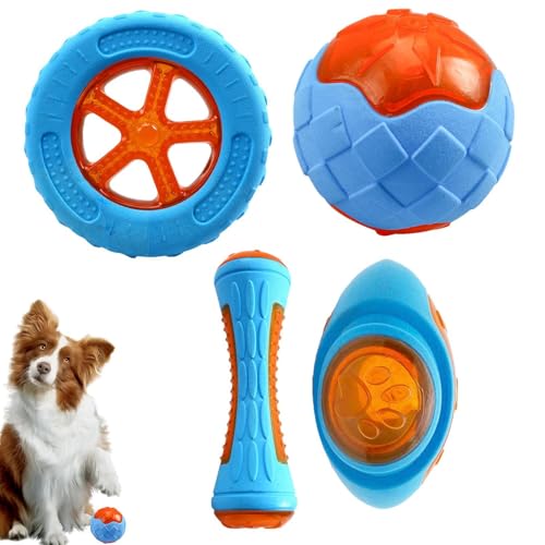 Juguetes flotantes para perros, juguetes de agua para 4 perros, juguetes de agua flexibles y seguros para perros, juguetes interactivos con flotadores de piscina para perros, limpieza de dientes
