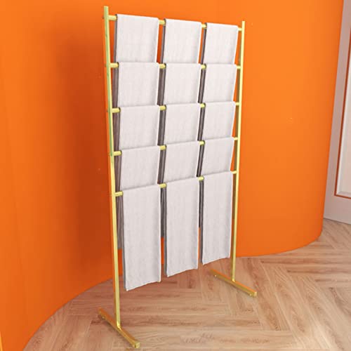 Porte-vêtements peu encombrant au sol avec barres pour serviettes, écharpes et châles