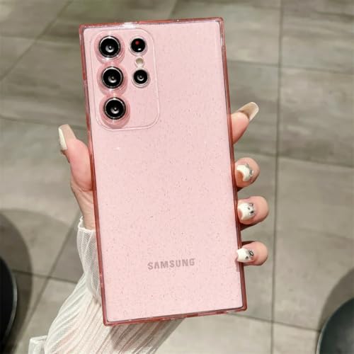 Coque TPU S22 Ultra flexible et ultra fine avec protection antichoc surélevée rose