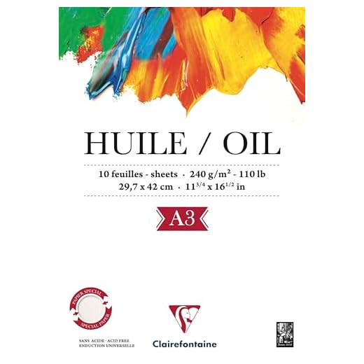 Clairefontaine 96316C - Bloc de papel para pintura al óleo (10 hojas), color blanco