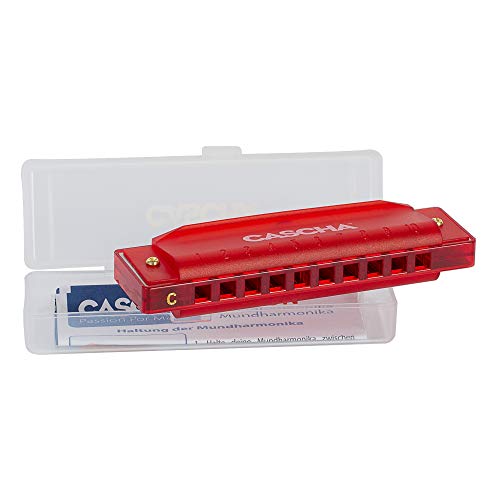Cascha Fun Blues Harmonica diatonique à 10 trous pour enfants et adultes Design semi-transparent Haute qualité et longue durée de vie Rouge - Les Beatles, Paul McCartney, John Lennon, RIngo Starr, George Harrison Cascha Fun Blues Harmonica diatonique à 10 trous pour enfants et adultes Design semi-transparent Haute qualité et longue durée de vie Rouge