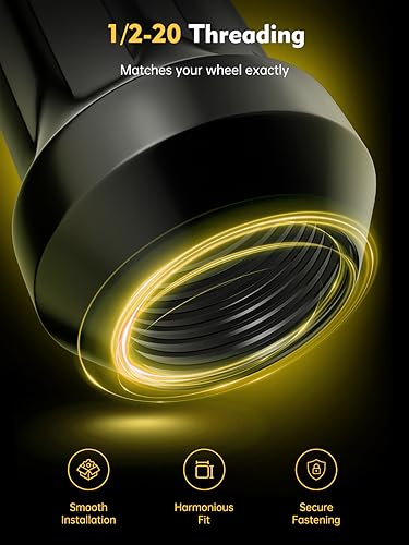 Image of MIKKUPPA 1 /2-20 Spike Lug Nuts, Black 20PCS Spike 1 /2x20 Solid Acorn Nut | 4.4 inch Tall, With 1 Socket Key, Replacement for Jeep Wrangler Cherokee Liberty