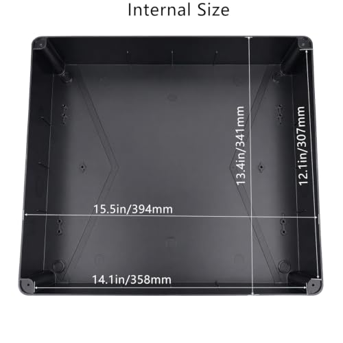 Image of Junction Box, Reserved Holes Electrical Boxes Waterproof IP65 ABS Plastic Electrical Power Cord Enclosure Project Box Black 15.7 x 13.8 x 4.7 inch(400x350x120mm)