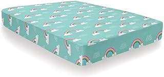 Bedlam Rainbow Unicorn-Fitted Sheet, Multicolour, Single