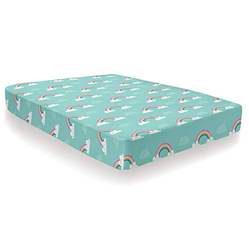 Bedlam Rainbow Unicorn-Fitted Sheet, Multicolour, Single