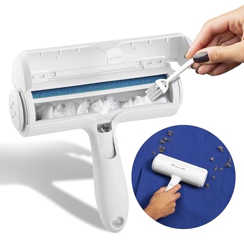 Rodillo de pelo de animal reutilizable + cepillo de depilación - Cepillo antipelo autolimpiante para ropa, sofá, alfombra - Recogedor mágico lavable - Ideal para recoger gatos