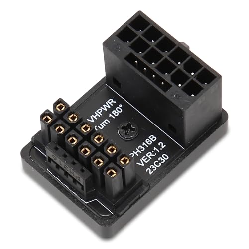 Conector PCIe GPU 12V 600W Zunate con ángulo en U de 180 grados para PC de escritorio negro