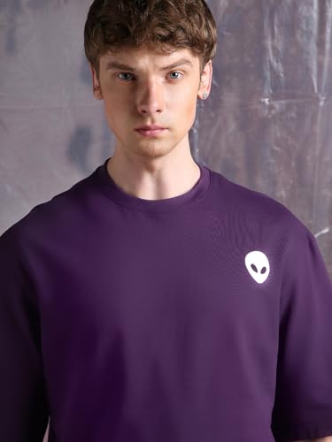 Image of Hubberholme Men Cotton Printed Oversized Round Neck Half Sleeves Tshirts