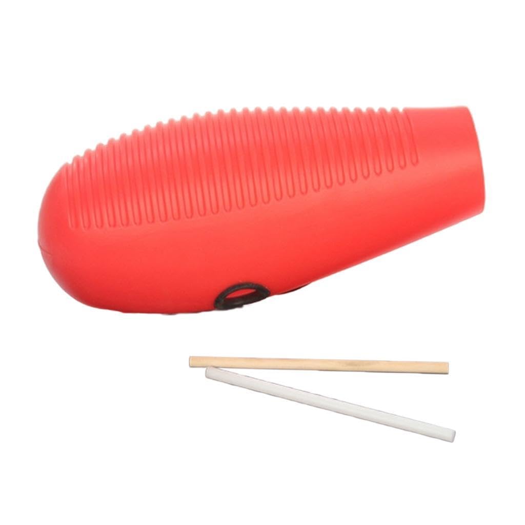 Guiro a Pesce Strumento a Percussione Shaker Professionale Musicale Ritmica per Suono Nitido Adatto per Esplorazione Musicale E Formazione Ritmi, rosso